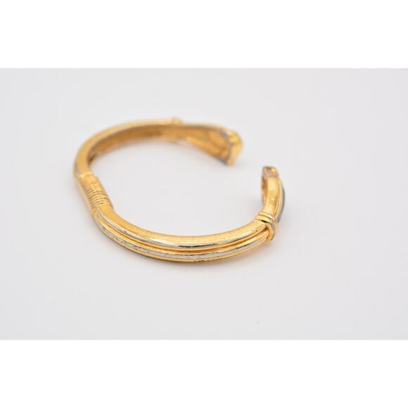 KJL For Avon Vintage Cuff Bangle Bracelet Rhinestone Enamel Signed AS IS BinAW - Picture 11 of 12